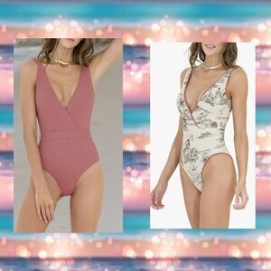 Maaji Pink Watermelon Serenna V Neck Reversible One Piece Swimsuit